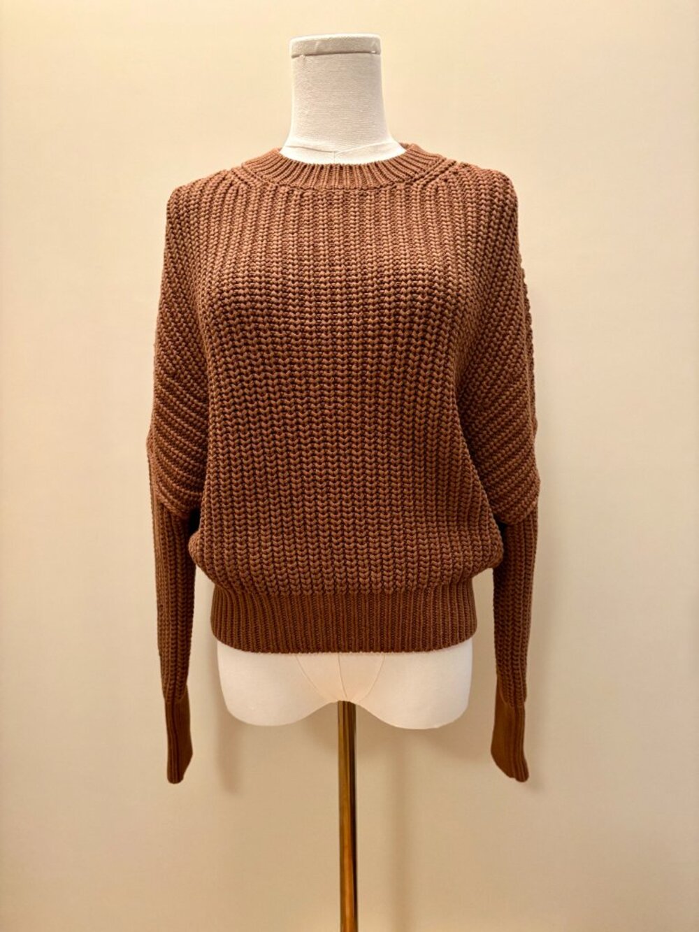 Chunky Cotton Crew-Neck Sweater